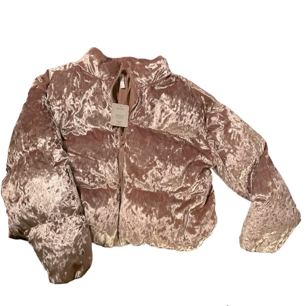 Fabletics Velvet Cropped Puffer Jacket